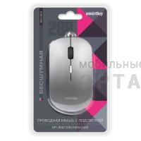Мышь проводная Smartbuy 288-G беззвучная с подсветкой, (SBM-288-G), серый металлик (1/40)