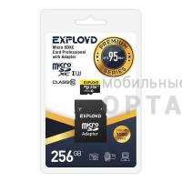 Карта памяти 256 Гб MicroSDXC Exployd Class 10 Premium UHS-I U3 (95 Mb/s) + SD адаптер