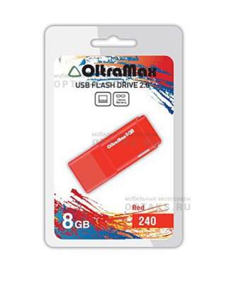 Флешка USB 8 Гб OltraMax 240, USB2.0, красный