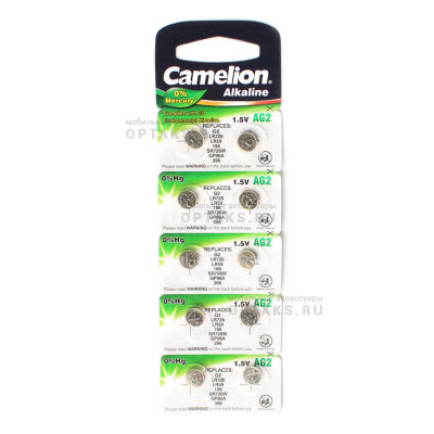 Элемент питания CAMELION  AG02 (396A) LR726   (10/100/3600)