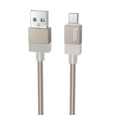 Кабель Usb to Micro HOCO X110 Honorific, 1m, нейлон, 2.4А, цвет: золотой (1/31/310)